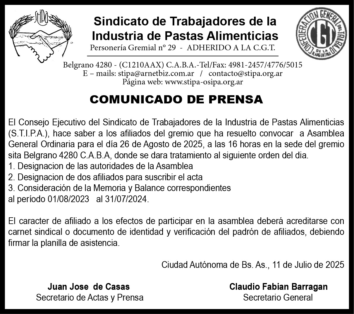 comunicado